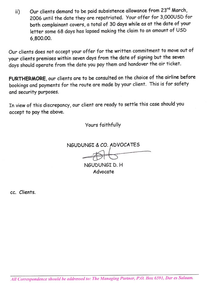 Response to AKES,T offer, page 2 Page 2 of our response to AKES,T's offer of settlement