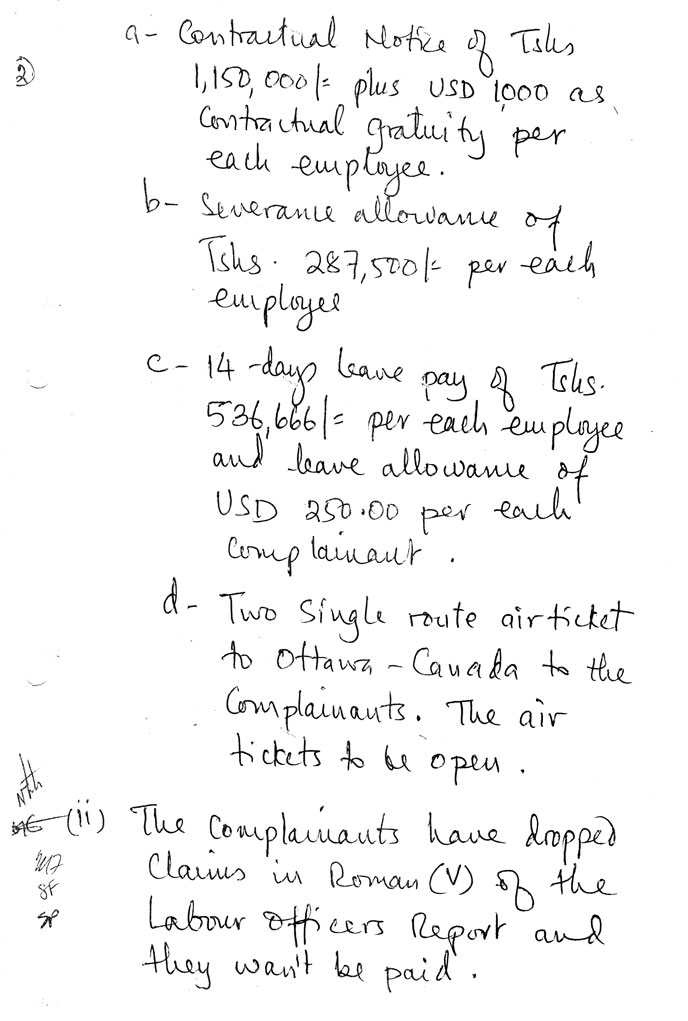 Consent Settlement Order page 2 The second page of the consent settlement order we signed with the defendant on 29 June 2006