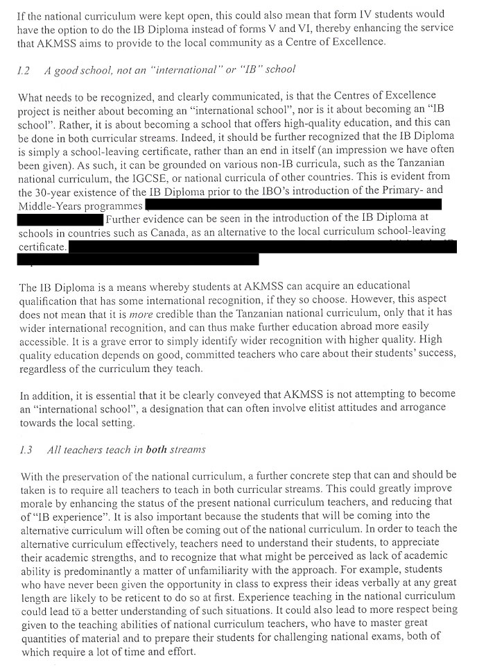 AKMSS Suggestions for Improvement, page 2 Page 2 of a report outlining suggestions for improvement at AKMSS