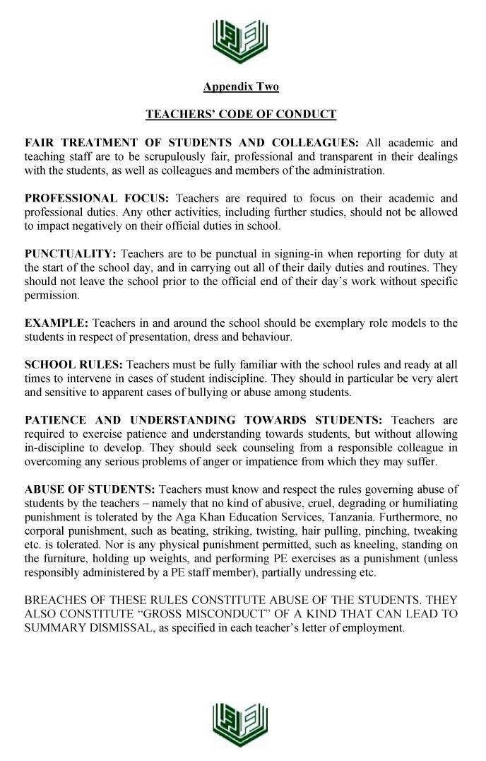 AKES,T Contract Code of Conduct page 1 The first page of the Code of Conduct in the contract with AKES,T
